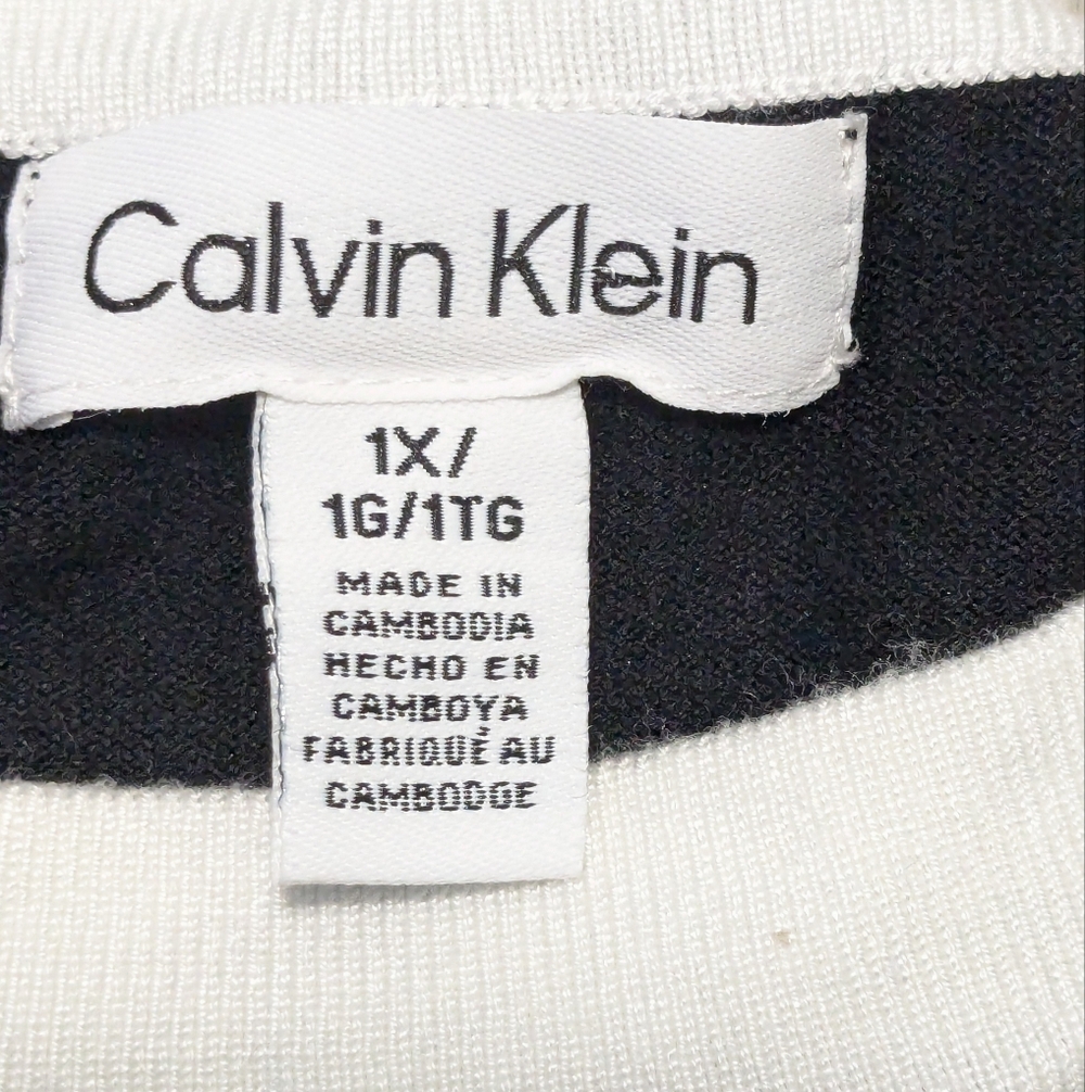 Calvin Klein Black and White Long Sleeve Top - Picture 11 of 14